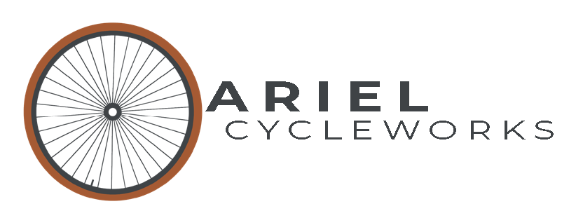 Ariel Cycleworks logo with a bicycle wheel.